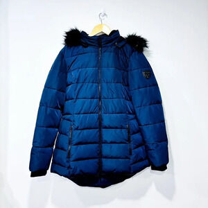 REDX Navy Puffer Coat Removable Hood Inside Pocket X-Large